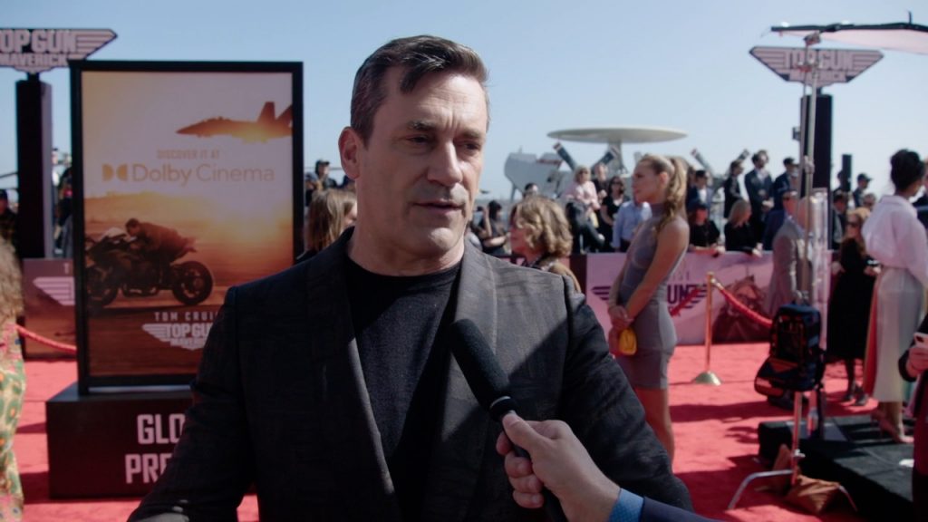 Top Gun Maverick Jon Hamm World Premiere USS Midway Interview Celebrity Wire
